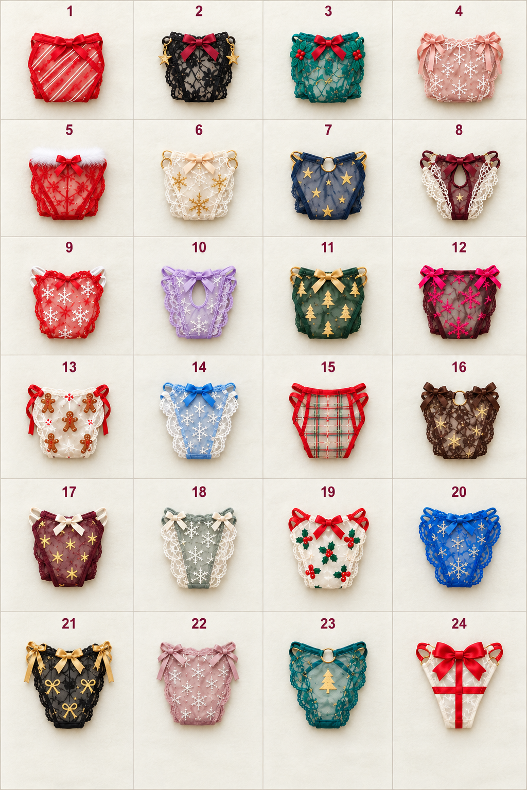 🎁The Naughty List 24 Days Of Thongs Advent Calendar🔥