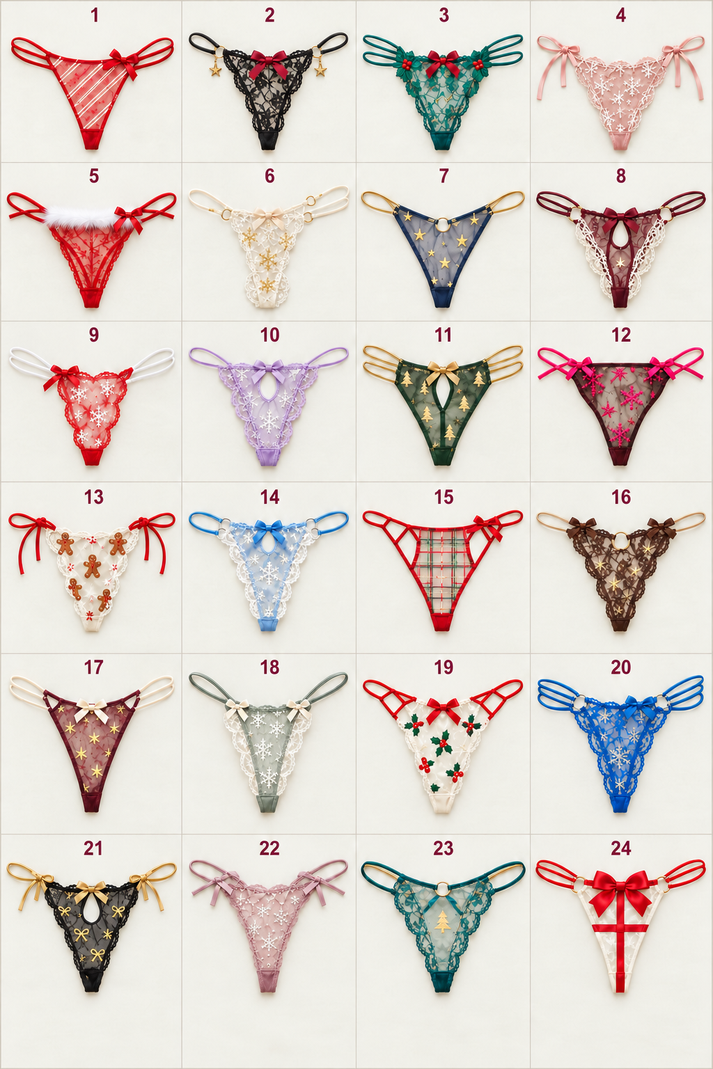 🎁The Naughty List 24 Days Of Thongs Advent Calendar🔥