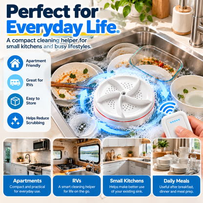 🫧 Portable Sink Dish Cleaner — Turbo Spin Washing Helper for Easy Cleanup