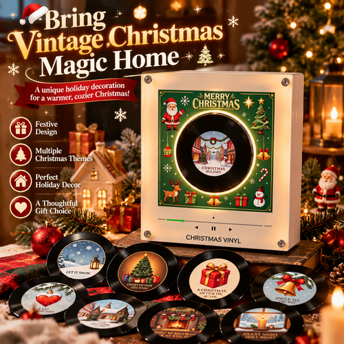 🎅 Mini Christmas Vinyl Display – Retro Holiday Decor & Gift