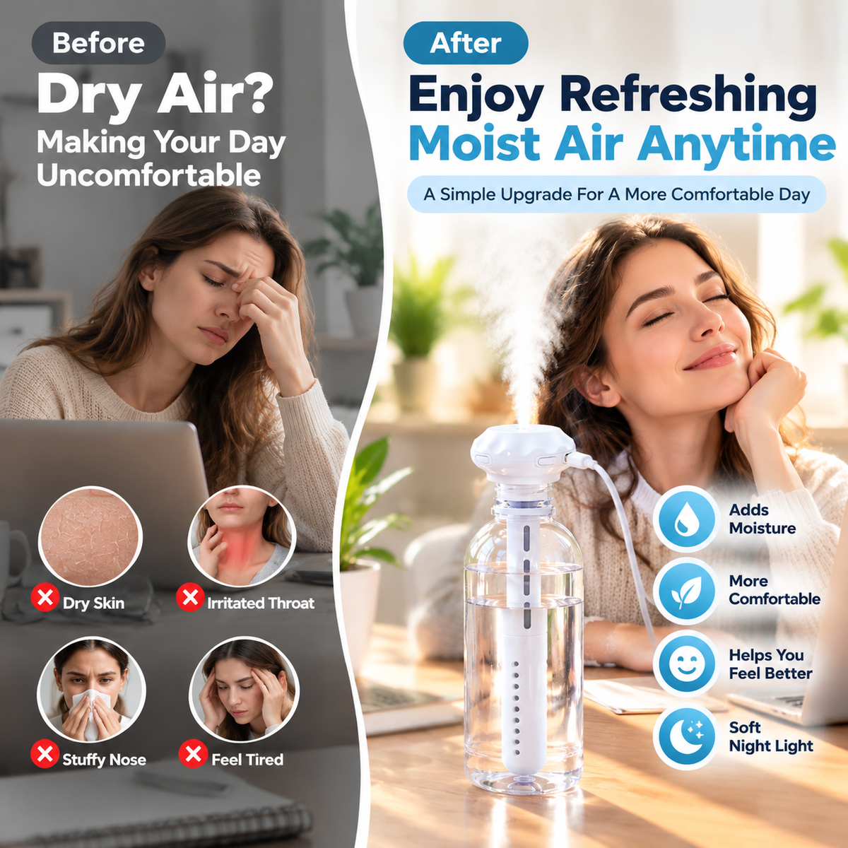 Portable Cup Humidifier – Turn Any Bottle Into A Personal Mist Maker