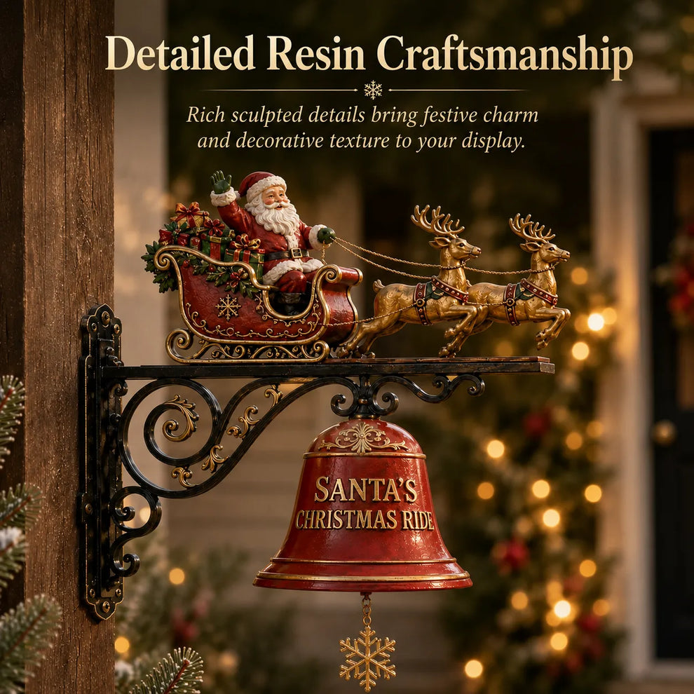 🎅 Santa Sleigh with Reindeer & Bell | 3D Christmas Outdoor Decoration