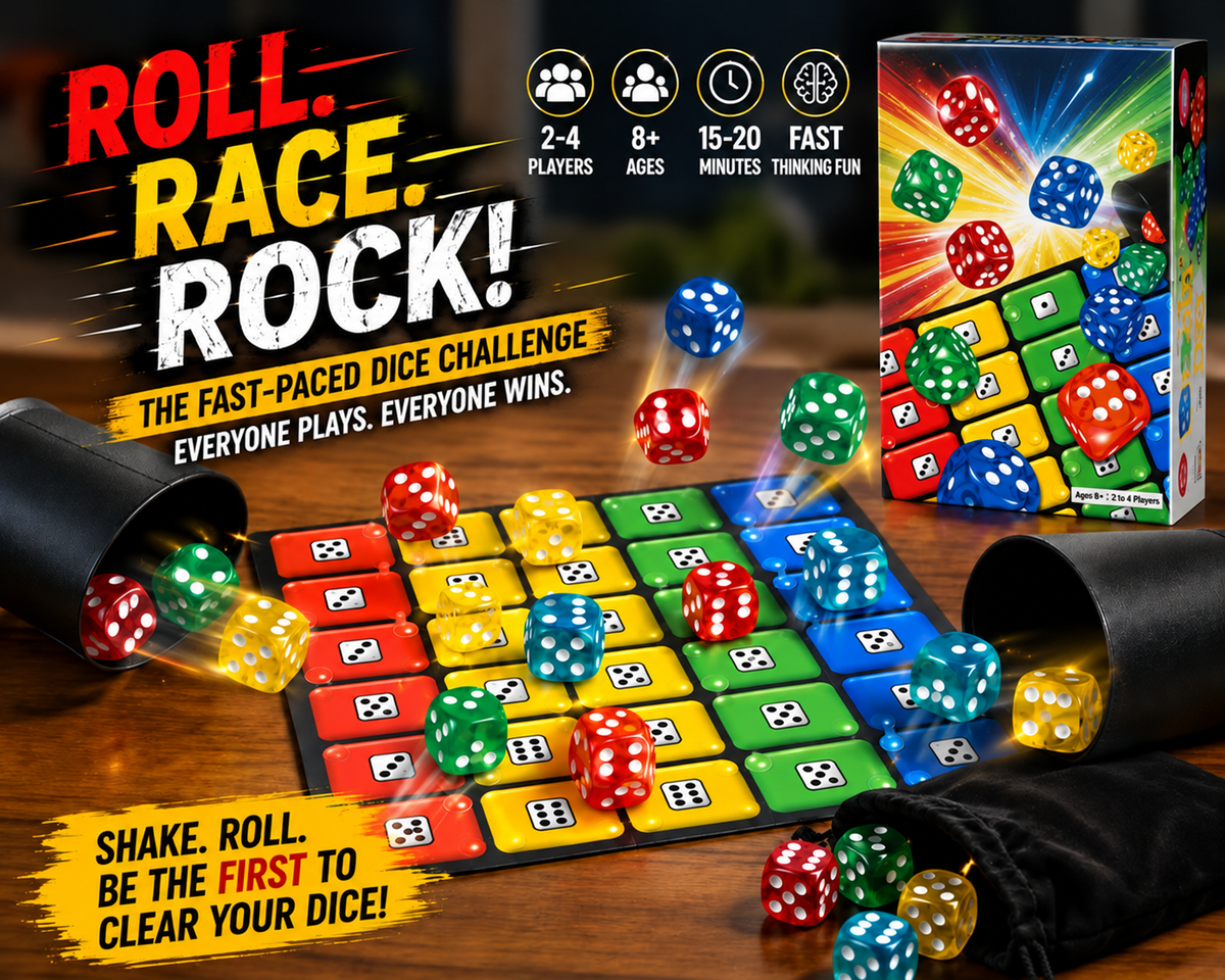 🎲 Rockin’ Dice Challenge – Fast-Paced Rolling Board Game for Family Game Nights 🔥