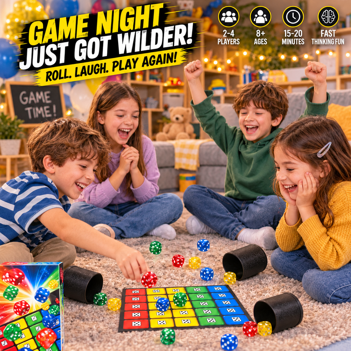 🎲 Rockin’ Dice Challenge – Fast-Paced Rolling Board Game for Family Game Nights 🔥