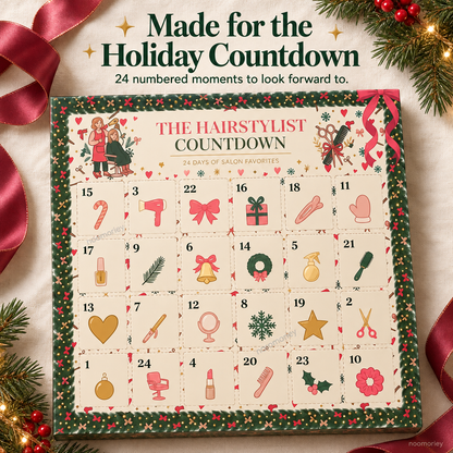 Christmas Advent Calendar for Hair Stylists, 24 Days of Beauty Salon Surprises, Hairstylist Christmas Gift, Hairdresser Gift Set, Festive Salon Decor