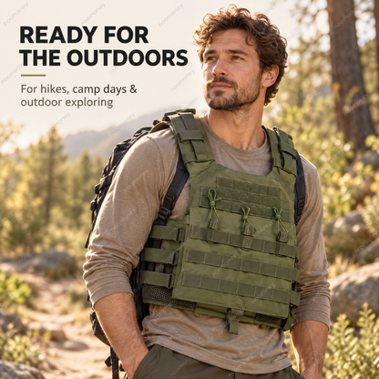 🎒 Lightweight Adjustable Utility Vest – Outdoor Multi-Pocket Chest Bag