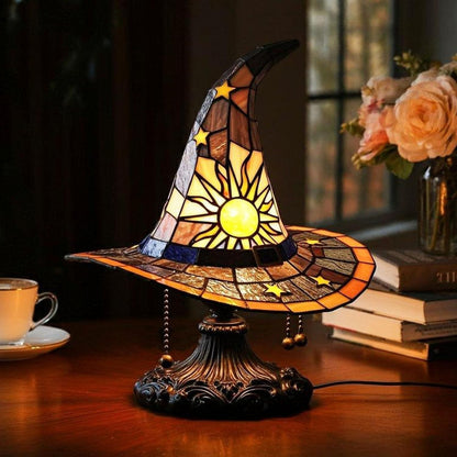 🎃55% OFF Hot Sale✨Viral Stained Glass Witch Hat Lamp| Halloween Home Decor 2026🎁