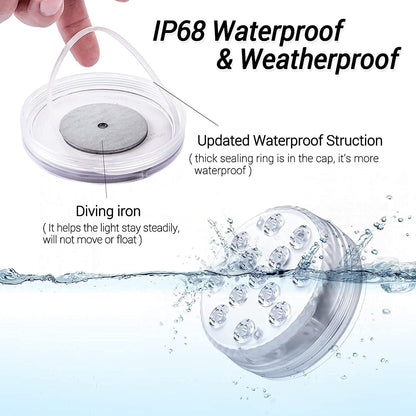 💥Submersible LED Pool Lights (RF Remote Control )