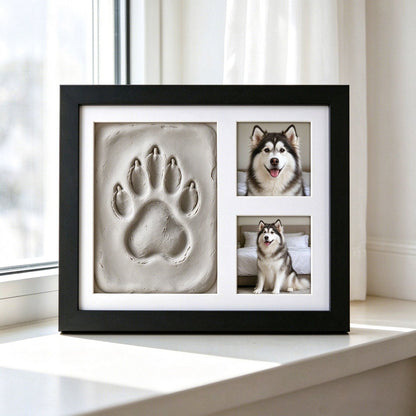 🤍 Tiny Prints Baby & Pet Keepsake Frame – Photo, Handprint & Paw Print Kit