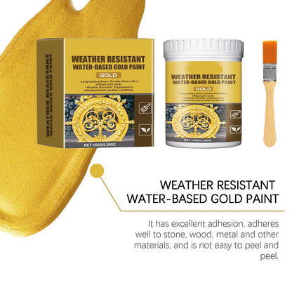 Buy two get one free🔥🔥🔥Weather-Resistant Water-Based Gold Paint, Metallic Paint, Weather-Resistant Roman Column Decorative Gold Paint, Outdoor Gold Foil Paint