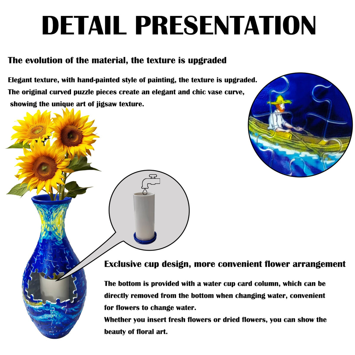 3D Monarch Danaus plexippus And Flowers Series Puzzle Vase - (160 Pieces)