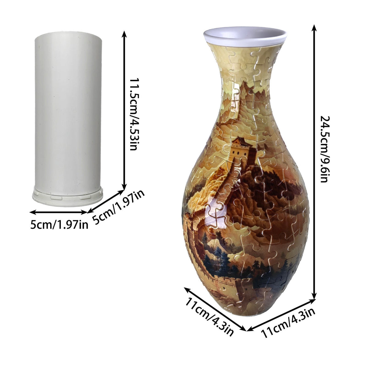 3D Monarch Danaus plexippus And Flowers Series Puzzle Vase - (160 Pieces)