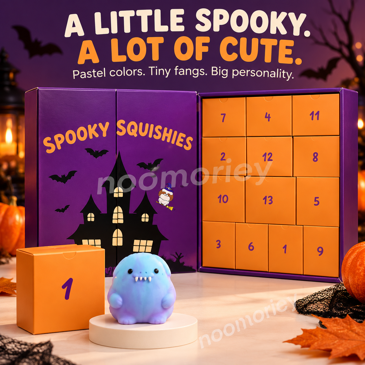 Halloween Squishy Advent Calendar, 13-Day Mystery Toy Countdown Box
