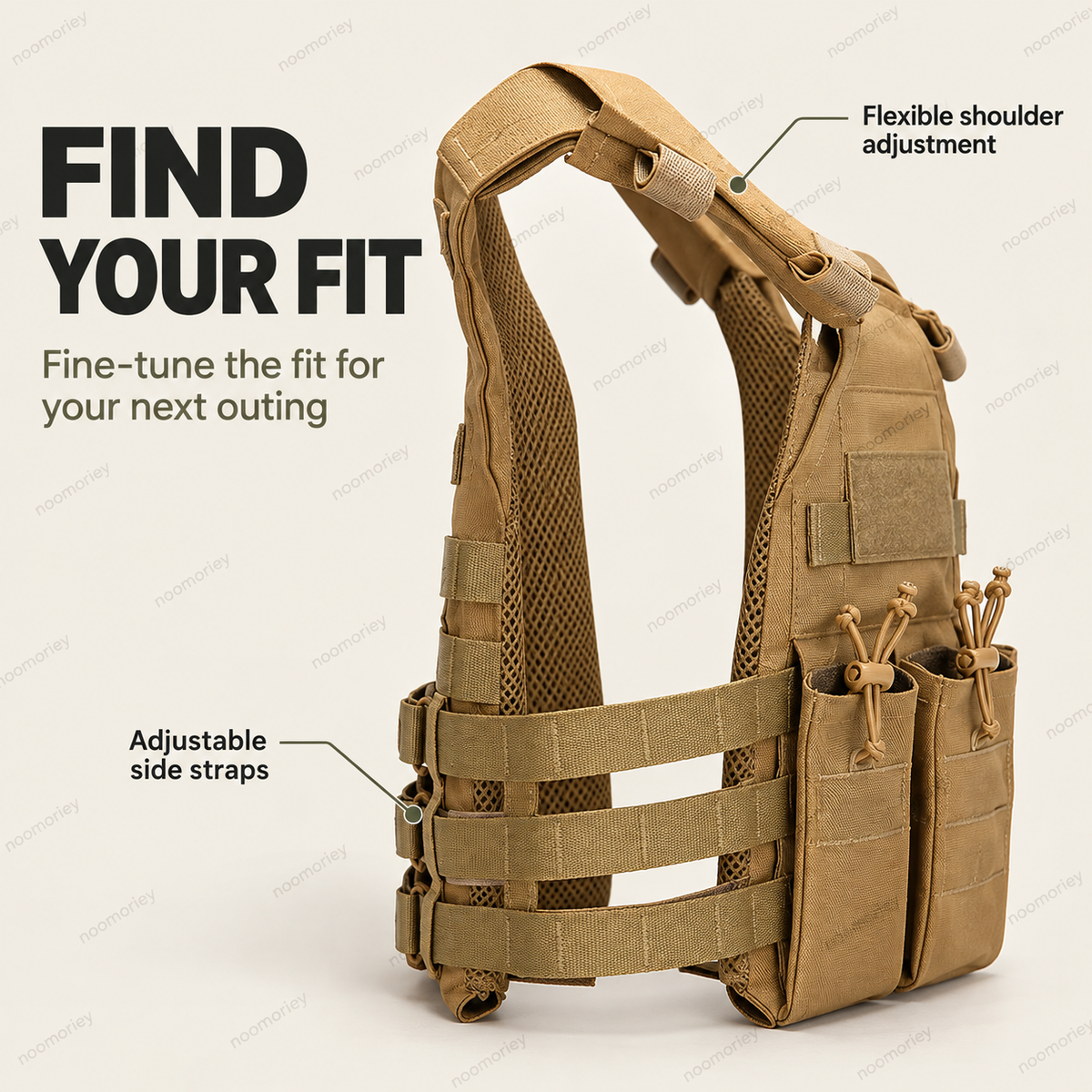 🎒 Lightweight Adjustable Utility Vest – Outdoor Multi-Pocket Chest Bag