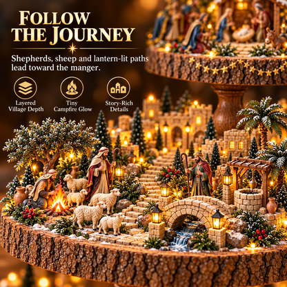 ✨ Bethlehem’s Holy Night – Lighted Nativity Village