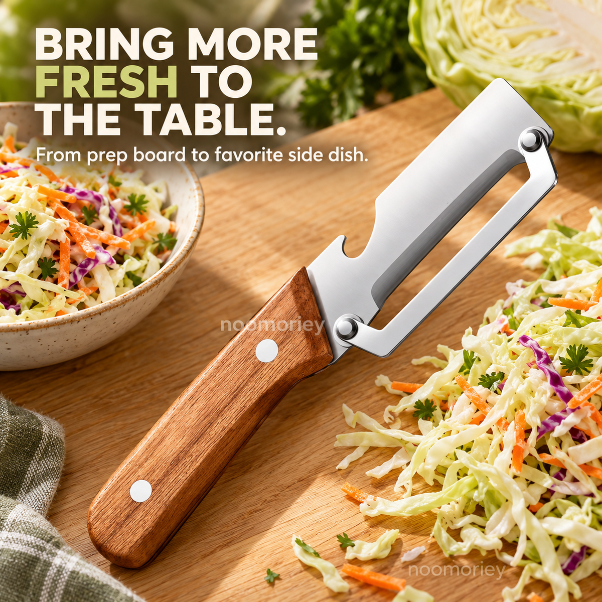 Stainless Steel Folding Vegetable Peeler with Wood-Grain Handle, Kitchen Fruit & Potato Peeler