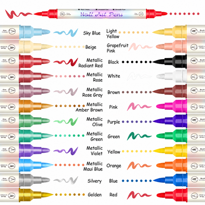 12/24 Colors Nail Art Pens – DIY 3D Markers for Drawing, Dotting & Manicure