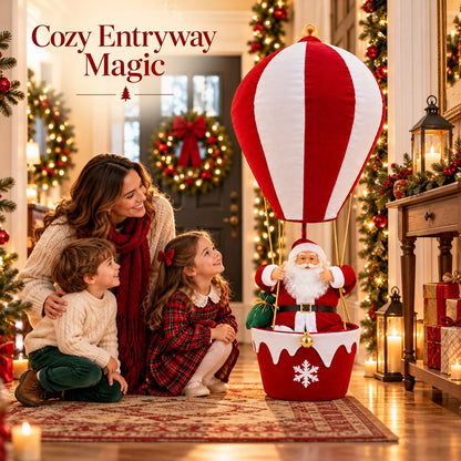 🎅 Lighted Musical Hanging Santa | Collapsible Christmas Décor