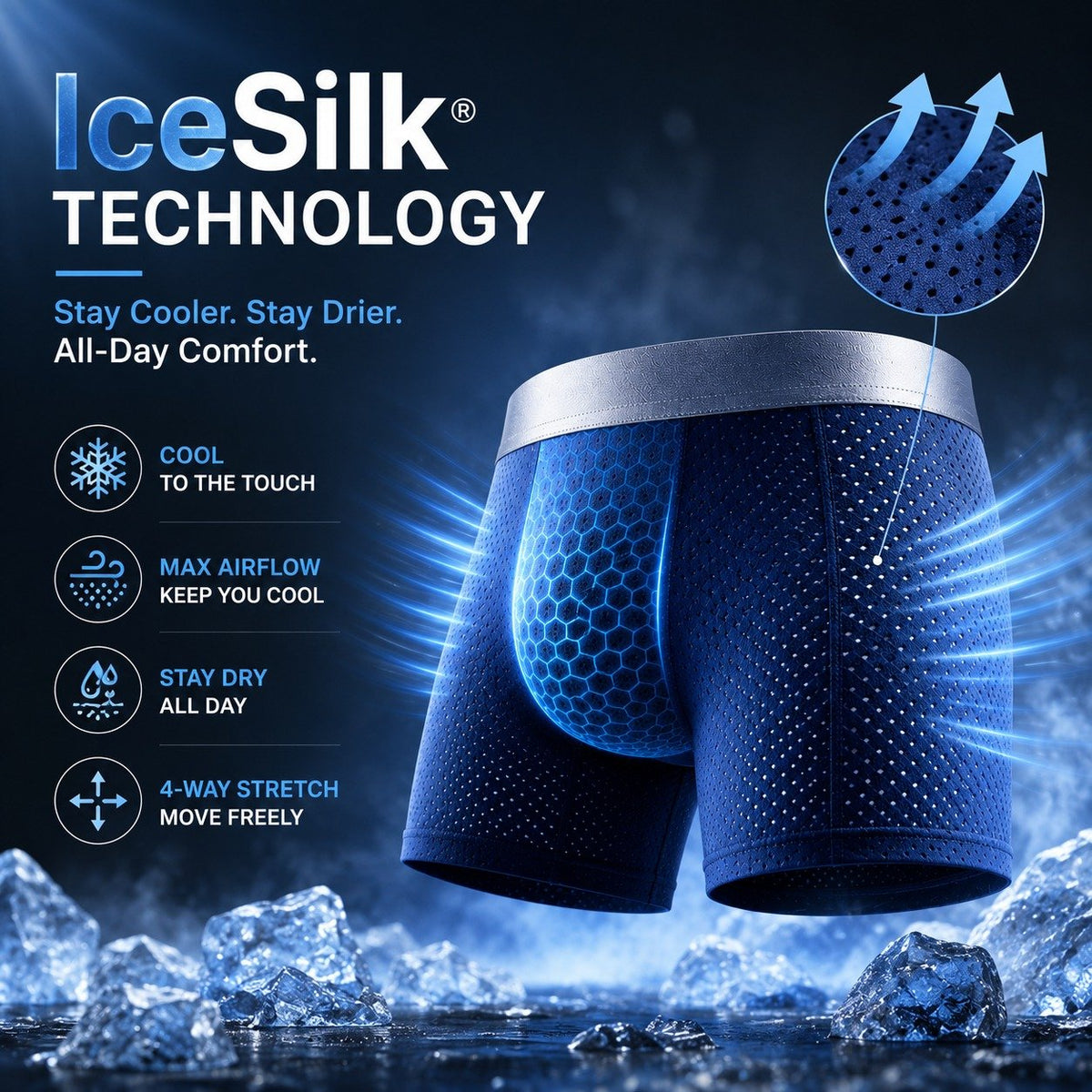 🏆45K+ SOLD 🔥2026 HOT SALE  AirSorb™ Premium All-Day Comfort IceSilk Mesh Men's Boxer