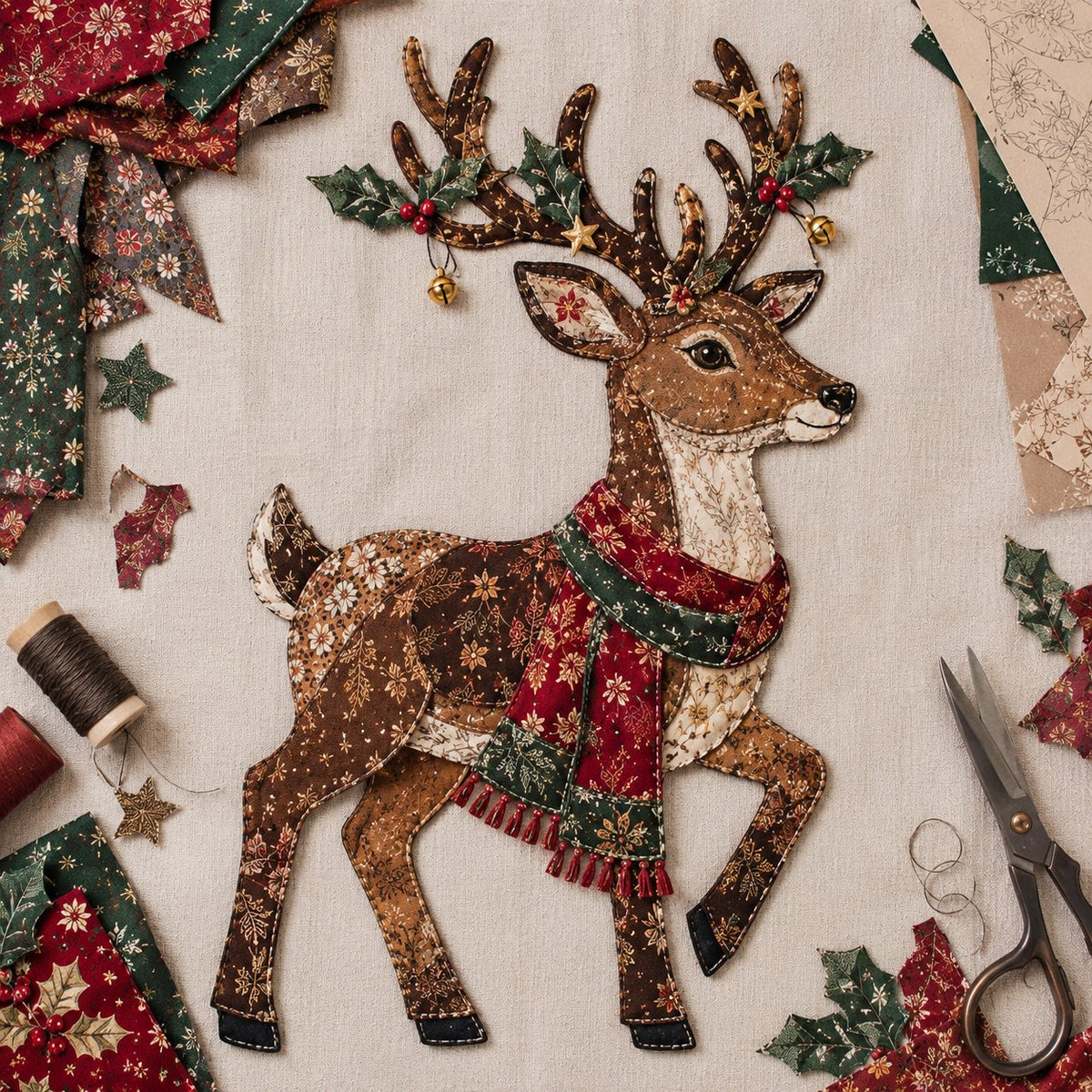 🔥LAST DAY 55% OFF - 🎄🎅Christmas Patchwork Fabric DIY Decor Kit