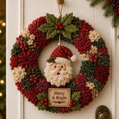 🎄DIY Christmas Wreath Craft Kit with 3D Texture | Relaxing & Festive Door Decor