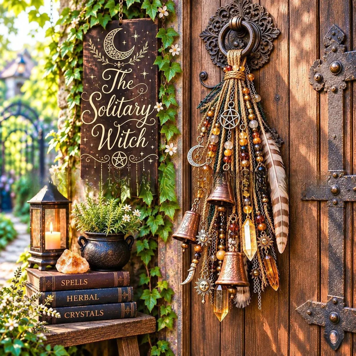 👉 Whimsical Witch Door Bell – Unique Hanging Decor for a Charming Home Entrance