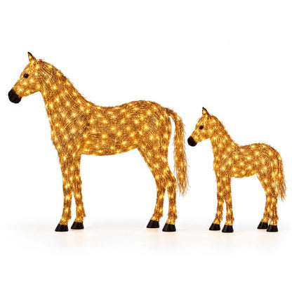 Double-Lighted Horse Christmas Set.
