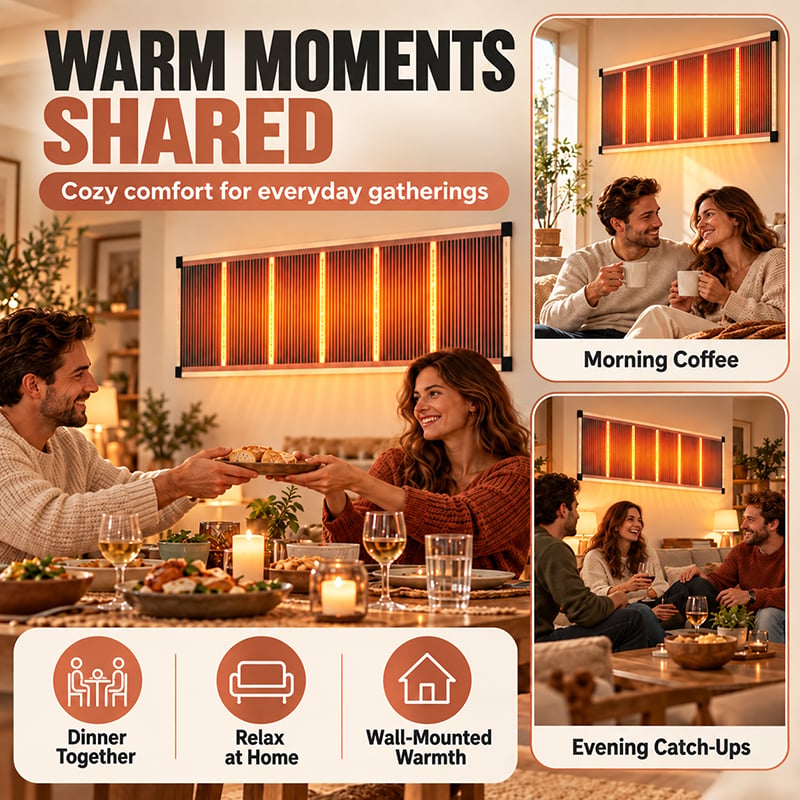 🔥3-Second Rapid Heating Honeycomb Graphene Far-Infrared Ceramic Wall Heater – Low Noise & Energy Efficient Indoor Wall Mount Heater
