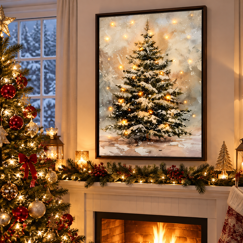 🎄 LED Christmas Tree Wall Art – Cozy Light Up Holiday Decoration For Home