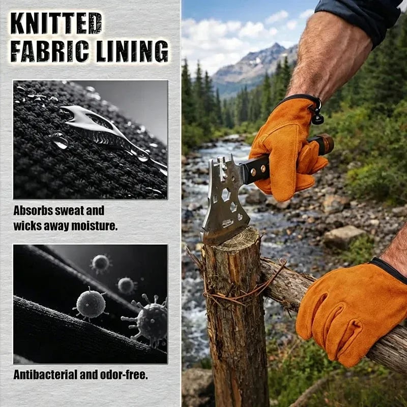 💯 Outdoor Thickened Wear-Resistant Cowhide Work Gloves