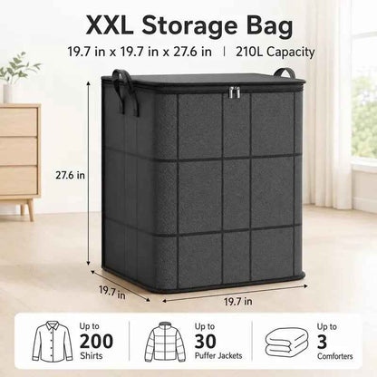 🏠🔥 Today 49% OFF🔥 Spacious Moving Storage Bin | Large Zippered Organizer for Quilts, Bedding & Sweaters