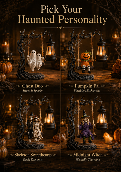 🎃  Light-Up Halloween Swing Figurine | 4 Spooky Characters & Warm Lantern Glow 👻✨