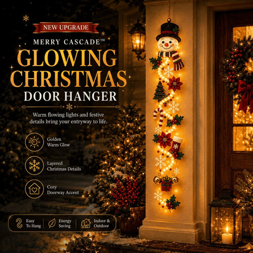 ⏳Last day: 49% off – 🎄 MerryCascade Light-Up Christmas Door Hanger | 6 festive light designs, warm glow, 3D details & space-saving vertical decoration ✨