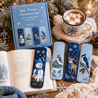 🎄 DIY Felt Embroidery Bookmark Kit(4PCS)