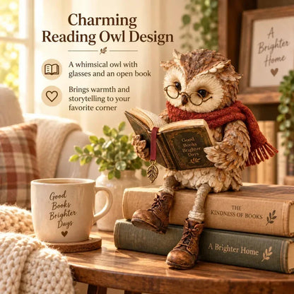 📚 Reading Owl Figurine – Charming Bookshelf Decor & Gift for Book Lovers 🎁