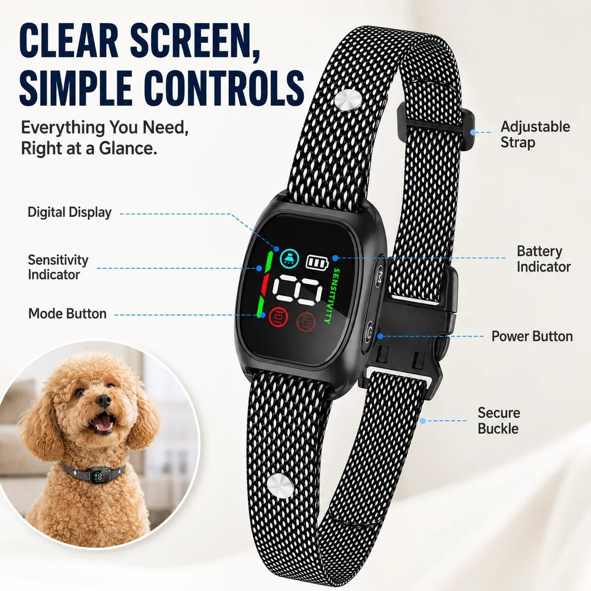 🛡️🐾 Anti Bark Collar – Smart anti‑false triggering filters out other barks. IP67 waterproof & USB rechargeable – worry‑free training anywhere! 💦✅