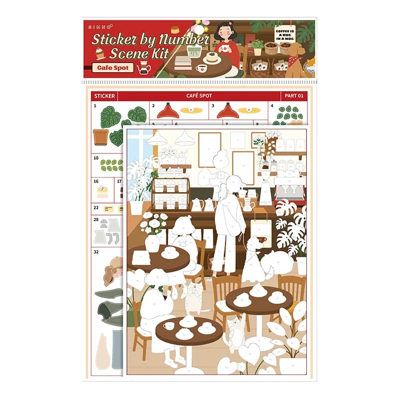 🐈‍⬛✨ 246-Piece Witchy Shop Numbered Sticker Mural 🎃