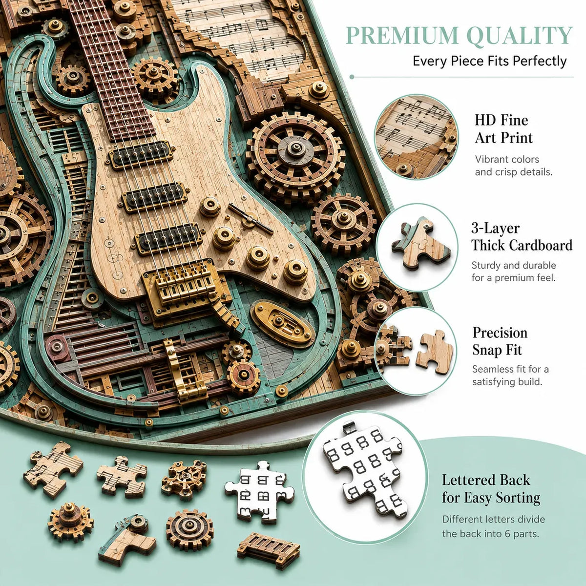🧩Creative Steampunk Guitar 3D Puzzle