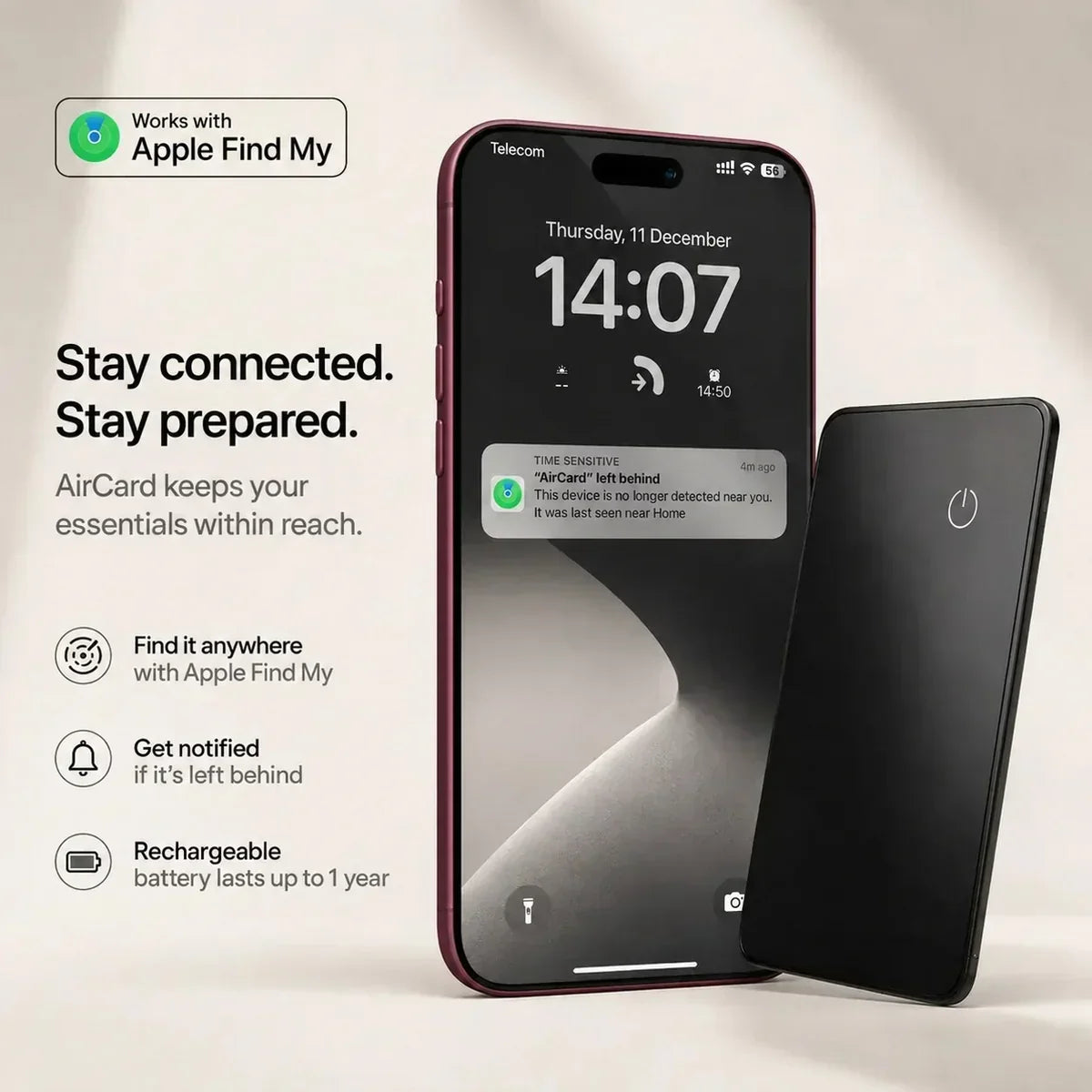 🔍Ultra-Slim Smart Wallet Tracker Card – IP67 Waterproof Bluetooth Item Finder for Wallets, Passports & Luggage