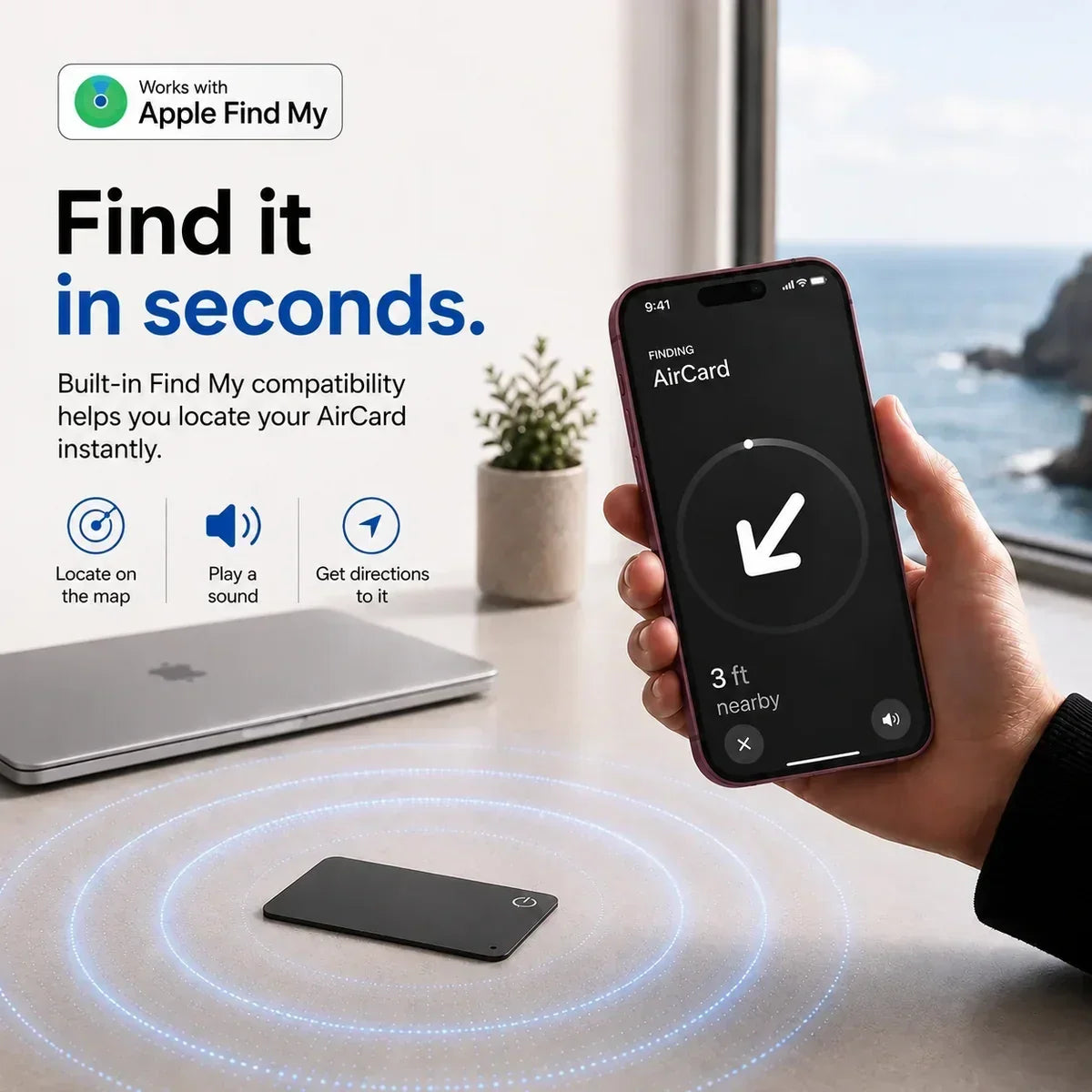 🔍Ultra-Slim Smart Wallet Tracker Card – IP67 Waterproof Bluetooth Item Finder for Wallets, Passports & Luggage