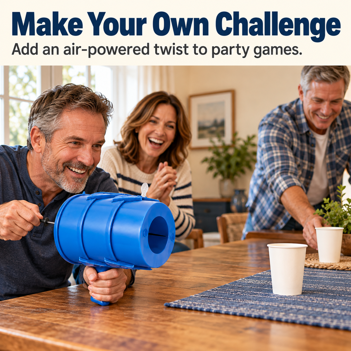 💨 Manual Air Vortex Blaster Toy – Battery-Free Fun for Game Nights & Backyard Play