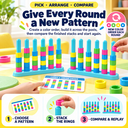 🌈 Rainbow Color Stacking Challenge – Dual-Base Game & Portable Version