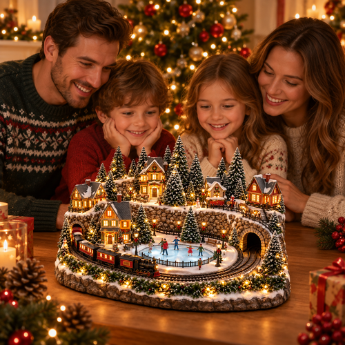 🔥 LAST DAY 57% OFF 🔥 Animated Holiday Train & Ice Rink Scene ✨
