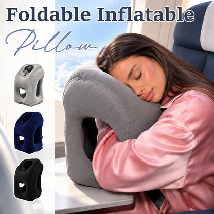 Inflatable Travel Comfort Pillow ✈️ – Lightweight Foldable Neck, Face & Arm Support