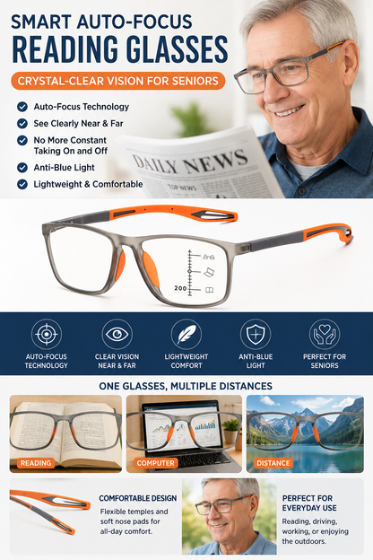 Multifocal Glasses🔥Get Crystal Clear Vision From Phone to Far Away-No More Squinting!