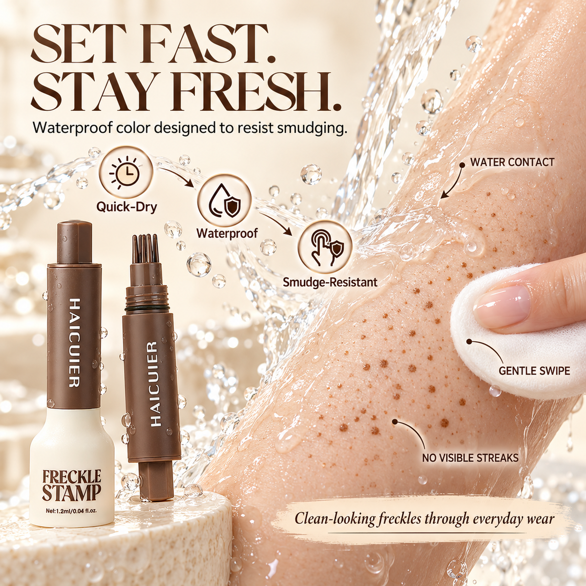 Natural Freckle Stamp Pen – Waterproof Quick-Dry 5-Point Makeup Tool