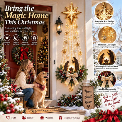 ✨Last Day 49% OFF✨✝️ Bethlehem Star of Faith™ – Lighted Nativity Wall Decor