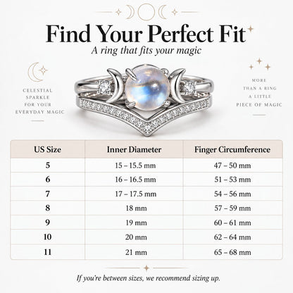 🔮 Enchanted Triple Moon Celestial Ring🌙