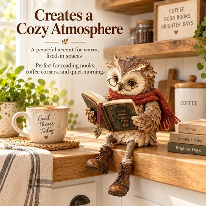 📚 Reading Owl Figurine – Charming Bookshelf Decor & Gift for Book Lovers 🎁