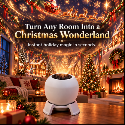 🎁 Christmas Projector Night Light - 360° Adjustable HD Holiday Pattern Ceiling Light 🎅 Indoor Xmas Decoration Lamp for Kids Bedroom, Party & Holiday Gift